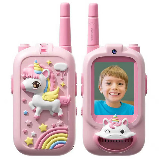 Exciting Video Walkie Talkies for Kids - 2 Pack Rechargeable Toddler Toys Perfect for Indoor Camping, Travel, and Birthday Gifts for Ages 3-12!