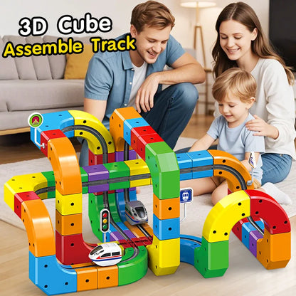 Tiny Tales Discovery Track Train Set – Unleash Imagination with DIY STEM Building Blocks and Interactive Tracks!